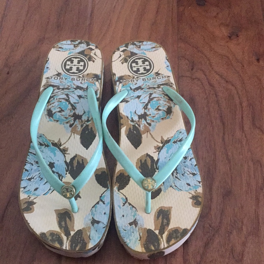 Barely worn Tory Burch wedge flip flops